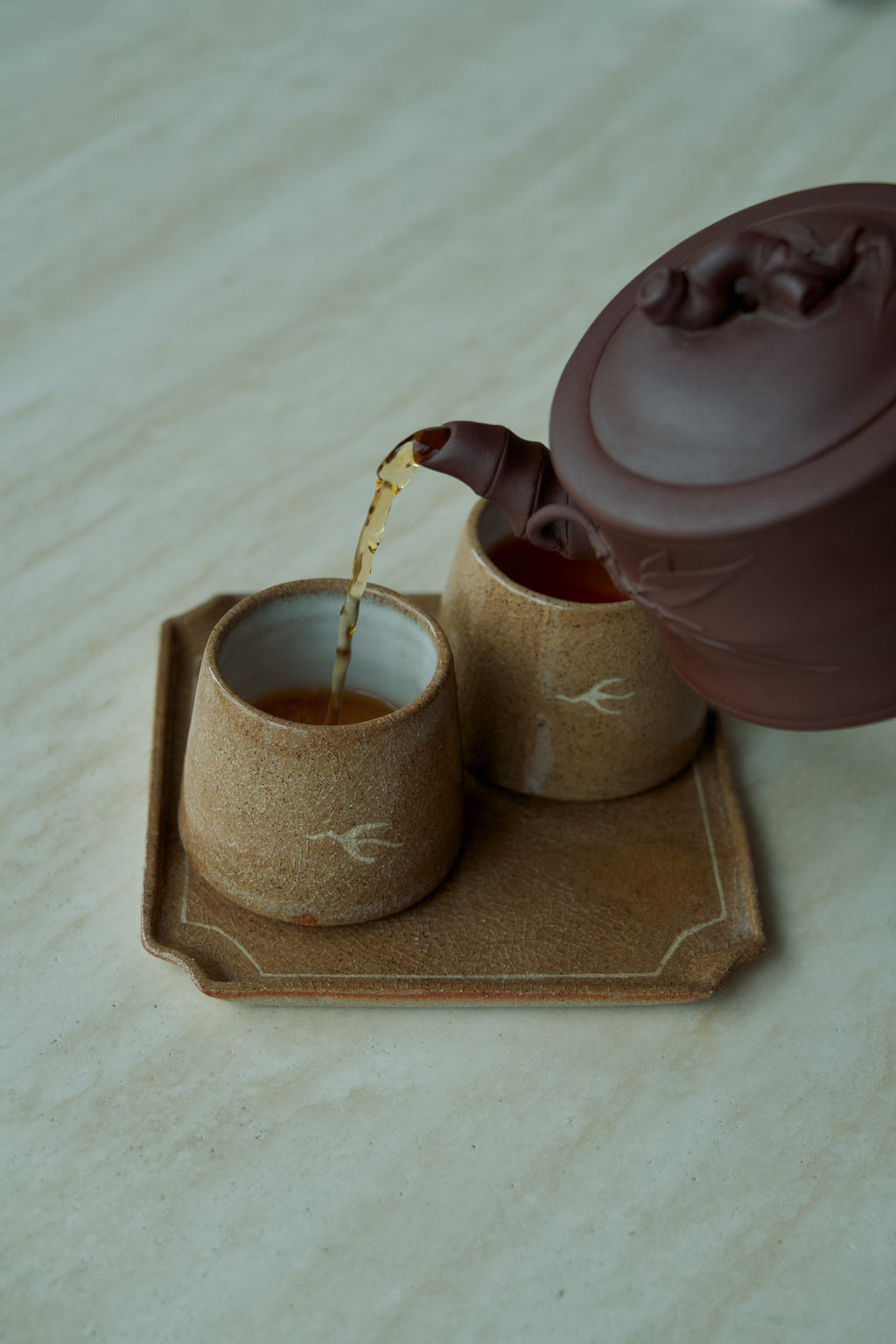 Crane tea cup